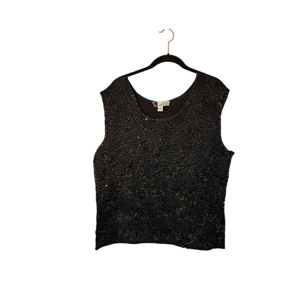 John  A vintage, women’s stretch, sequin, embellished top size XL ￼
